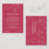 マゼンタピンクボホフローラボ結婚タニカル詳細 エンクロージャーカード (正面/裏面)