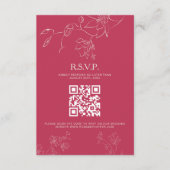 マゼンタピンクボホフローラボ結婚タニカル詳細 出欠カード (正面)