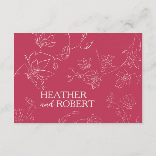 マゼンタピンクボホフローラボ結婚タニカル詳細 出欠カード (裏面)