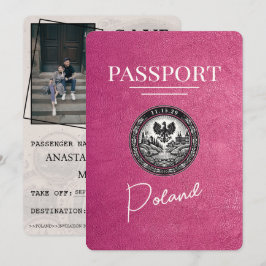 マゼンタピンクポーランドパスポート日付の保存 セーブザデート