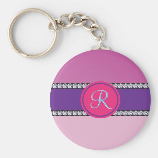 マゼンタピンクモノグラム キーホルダー (正面)
