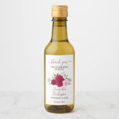 マゼンタピンクローズエレガントな結婚式ありがとうミニ ワインラベル (正面)