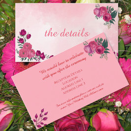 マゼンタピンクローモダンズ結婚ズ エンクロージャーカード