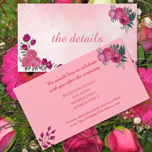 マゼンタピンクローモダンズ結婚ズ エンクロージャーカード