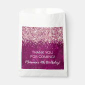 マゼンタピンク任意の年齢の誕生日パーティーの好意 フェイバーバッグ (正面)