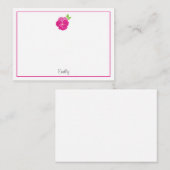 マゼンタピンク水彩パンジー ノートカード (正面/裏面)