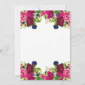 マゼンタピンク水色フローラ聖体 招待状 (裏面)