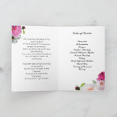 マゼンタピンク牡丹の葬儀プログラム プログラム (内部)