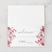 マゼンタピンク結婚フローラ座席表 プレイスカード (外部開封)