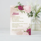 マゼンタピンク色の花は離れ緑 エンクロージャーカード (スタンド正面)