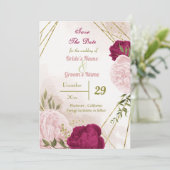 マゼンタピンク色の花は離れ緑 セーブザデート (スタンド正面)