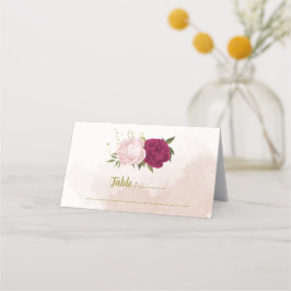 マゼンタピンク色の花は離れ緑 プレイスカード