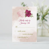 マゼンタピンク色の花は離れ緑 出欠カード (スタンド正面)