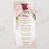 マゼンタピンク葉の花は結婚緑 メニュー (正面/裏面)