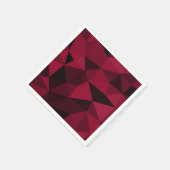 マゼンタピンク赤ダークブラックのジオメトリメッシュパターン スタンダードカクテルナプキン (角)