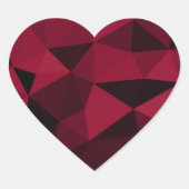 マゼンタピンク赤ダークブラックのジオメトリメッシュパターン ハートシール (正面)