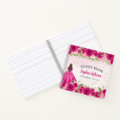 マゼンタピンク金ゴールドフローラプリンセスキンセアニラ ノートブック (内部)