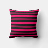 マゼンタピンク黒パタストライプのーン クッション (裏面)