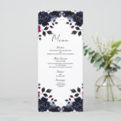 マゼンタピンク&ブルーインクフローラ水彩メニュー メニュー (スタンド正面)