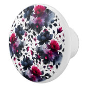 マゼンタピンク&ブルーインクフローラ水色 セラミックノブ (右)