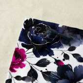 マゼンタピンク&ブルーインクフローラ水色 ビーチタオル (インサイチュ)