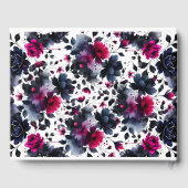 マゼンタピンク & ブルー  インキ フローラル ウォーターカラー ウェディング ゲストブック (裏面)