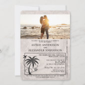 マゼンタピンクFlorida Passport 結婚's 招待状 (正面)