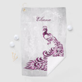 マゼンタピーコックゴパーソナライズされたルフタオル ゴルフタオル (インサイチュ)