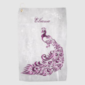 マゼンタピーコックゴパーソナライズされたルフタオル ゴルフタオル (正面)