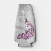 マゼンタピーコックパーソナライズされたボトルクール ボトルクーラー (正面)