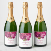 マゼンタピーニー結婚フローラ スパークリングワインラベル (ボトル)