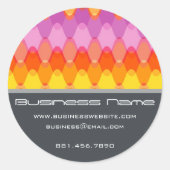 マゼンタファンキーの溝状ジグザグ波山形パターン ラウンドシール (正面)