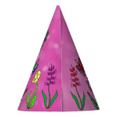 マゼンタフェアリーアンドユニコーン誕生日ハット パーティーハット (裏面)