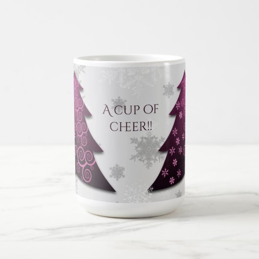 マゼンタフェスティバルクリスマスツリーコーヒーマグ コーヒーマグカップ (中央)