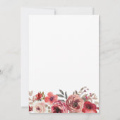 マゼンタフラワーズベビーイン開花ベビーシャワー 招待状 (裏面)