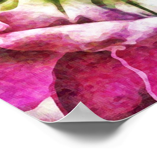 マゼンタフラワー抽象芸術写真アート ポスター (角)