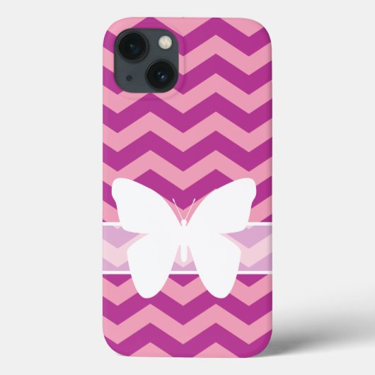マゼンタフロステッドランシェブロン（蝶） Case-Mate iPhoneケース (裏面)