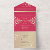 マゼンタフローラオールインワンウェディング招待 オールインワン招待状 (内側)