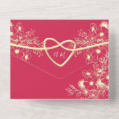 マゼンタフローラオールインワンウェディング招待 オールインワン招待状 (裏面)