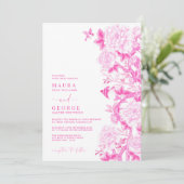 マゼンタフローラバードシノワズリー庭園の結婚式 招待状 (スタンド正面)