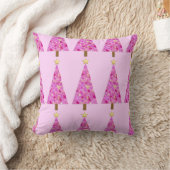 マゼンタフローラモダンクリスマスツリー クッション (ブランケット)