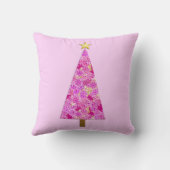 マゼンタフローラモダンクリスマスツリー クッション (裏面)