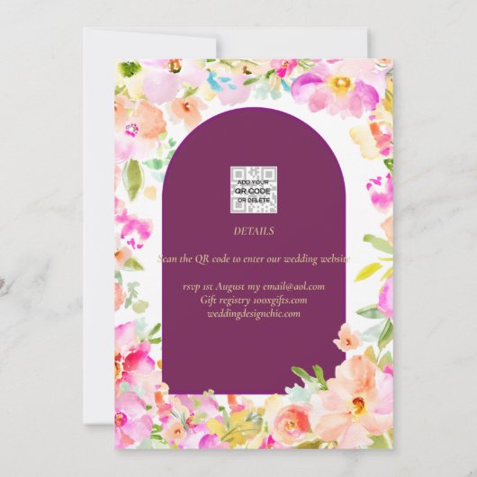 マゼンタフローラ結婚ズ 招待状 (裏面)