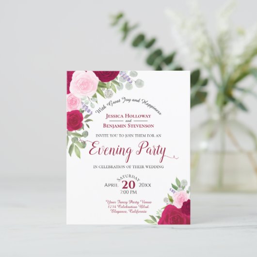 マゼンタフローラ結婚夕べパーティー予算招待状 (スタンド正面)