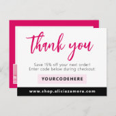 マゼンタブモダンティック4フォトフライヤーありがとう ポストカード (正面/裏面)