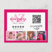 マゼンタブモダンティック4フォトフライヤーありがとう ポストカード (裏面)