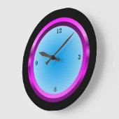 マゼンタブラックとブカッコいいルー ラージ壁時計 (傾斜)