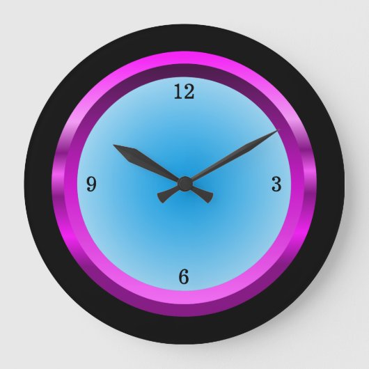 マゼンタブラックとブカッコいいルー ラージ壁時計 (正面)