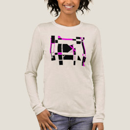 マゼンタブラックゲームボード幾何学的MCM大きく見える トライブレンドTシャツ