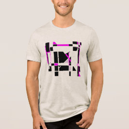 マゼンタブラックゲームボード幾何学的MCM大きく見える トライブレンドTシャツ